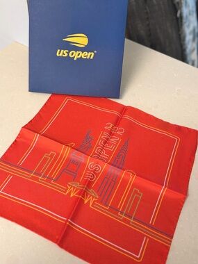 US Open Red Silk Pocket Square / Handkerchief